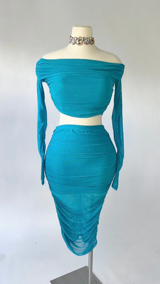 Amber Skirt Set- Turquoise