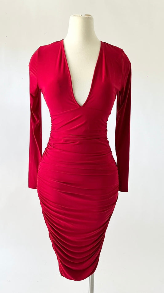 Ana Midi Dress- Red