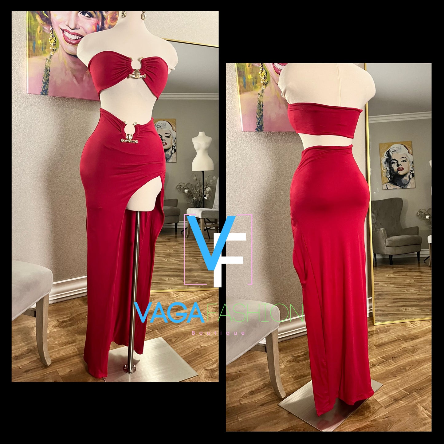 Sexy Queen Skirt Set - Red